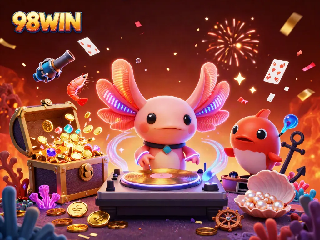 Join the excitement at 98WIN with vibrant underwater gambling elements and a lively DJ scene