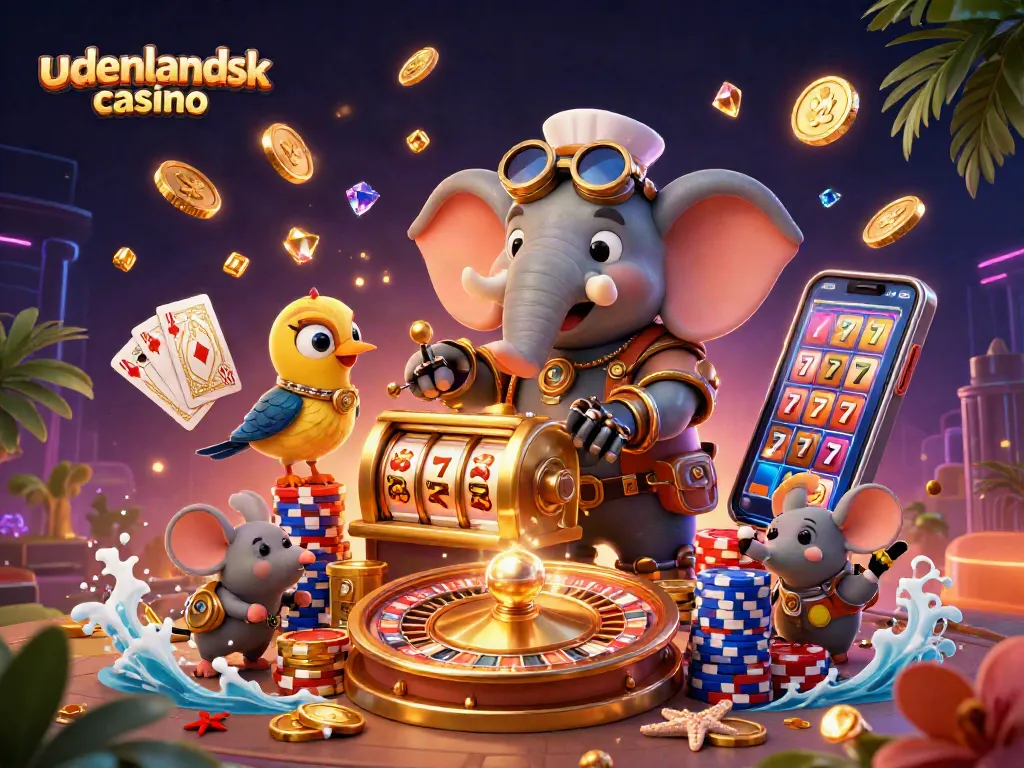 Experience thrilling action at an udenlandsk casino with a steampunk elephant and dazzling game elements.