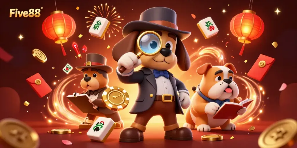 Experience thrilling actions at Five88 with a detective dog duo uncovering golden poker chip clues.