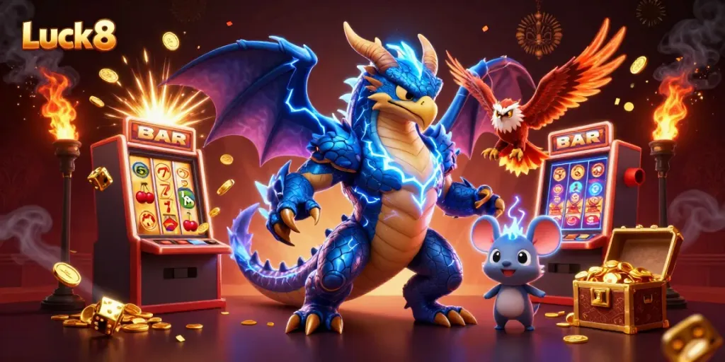 Spin the Luck8 jackpot reels and win with thrilling casino action featuring dynamic characters.