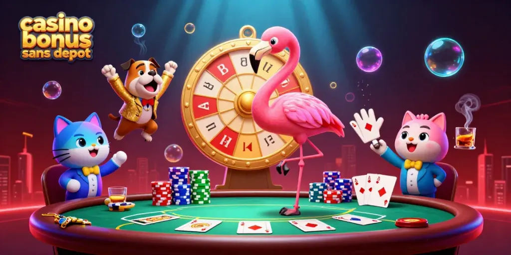 Gagnez avec un bonus sans dépôt dans une ambiance de casino pleine d'énergie.