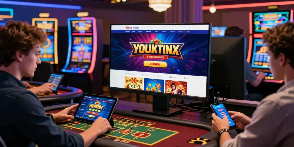 Les joueurs interagissent avec https://studiobarw.com/ sur un casino en ligne moderne, affichant des jeux divers et des promotions.
