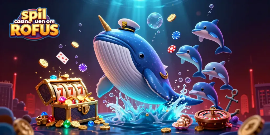 Experience thrilling gameplay with spil casino uden om ROFUS in this vibrant 3D casino scene.